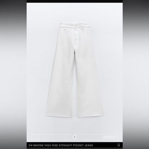 ZARA MARINE HIGH RISE STRAIGHT POCKET JEANS